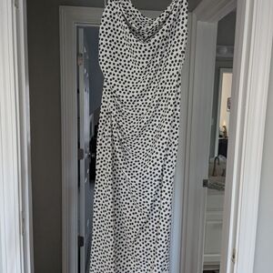 Zara Black and White Polka Dot Maxi Dress